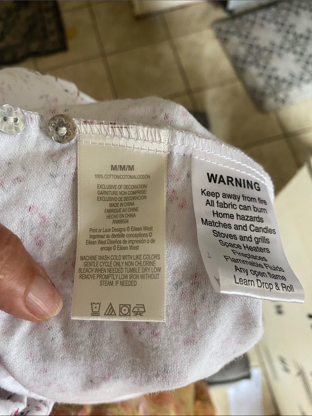 Eileen West White Maxi Nightgown with Pink Floral Print - Picture 11 of 11